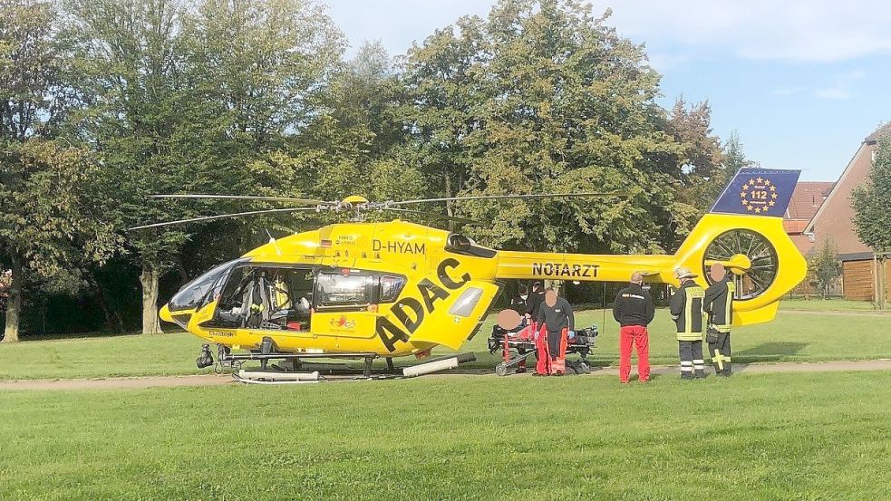 Der Rettungshubschrauber war am Sonntagvormittag in Barenburg im Einsatz. Foto: Feuerwehr