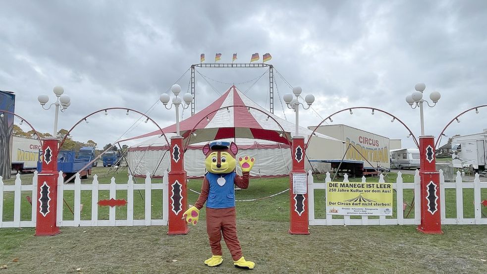 Marcel Lutzny vom Zirkus Montana freut sich auf die Kinder, die mit ihm im „Paw Patrol“-Kostüm tanzen. Fotos: Trier