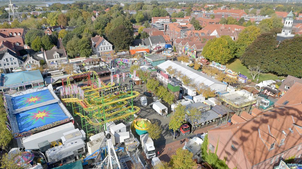 Der Gallimarkt von oben. Nur noch heute kann man ihn besuchen. Foto: Ortgies