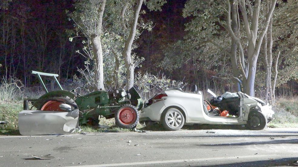 Ein Überholmanöver auf der Pestruper Straße in Wildeshausen ist am späten Dienstagnachmittag in einem schweren Unfall geendet. Foto: Nonstopnews