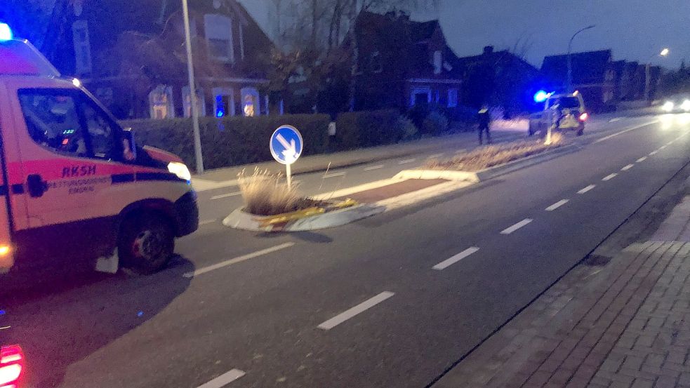 Polizei und Rettungsdienst waren in Emden im Einsatz. Foto: Müller