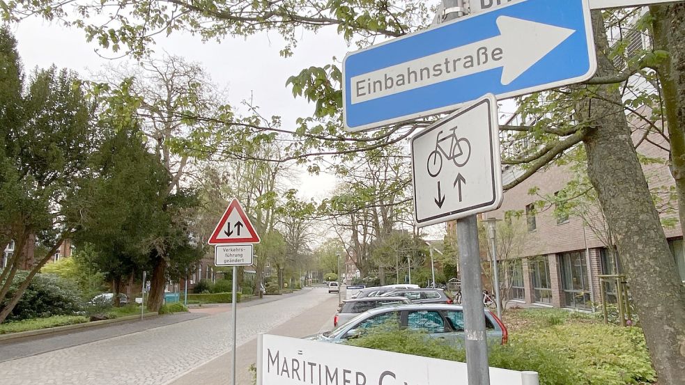 In der Bergmannstraße in Leer ist die Verkehrsführung verändert worden. Foto: Stadt Leer