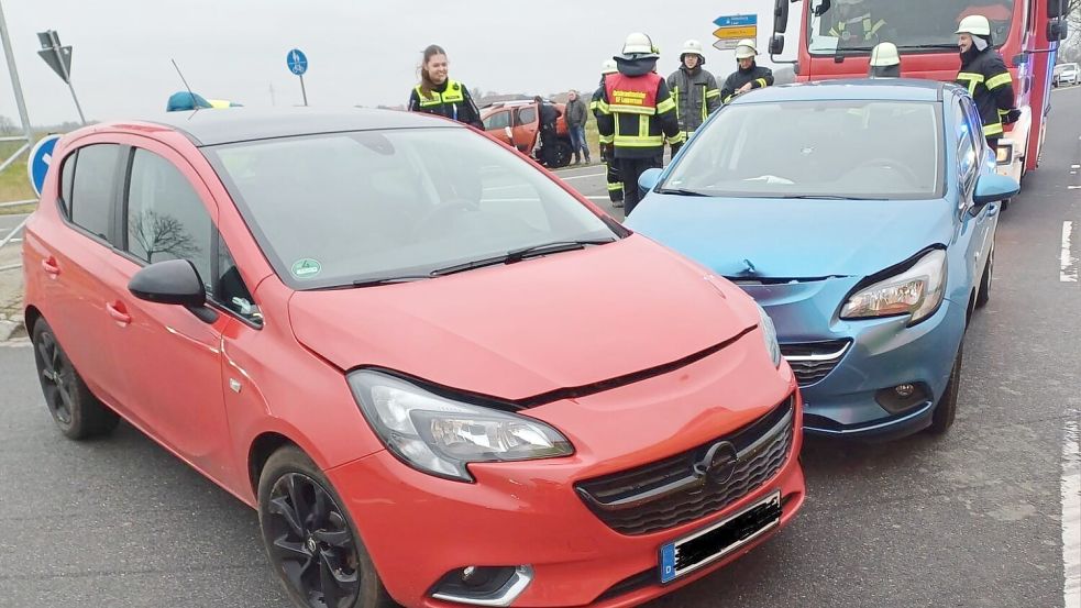 In Hinte hat es einen Verkehrsunfall gegeben. Foto: Feuerwehr Groß Midlum