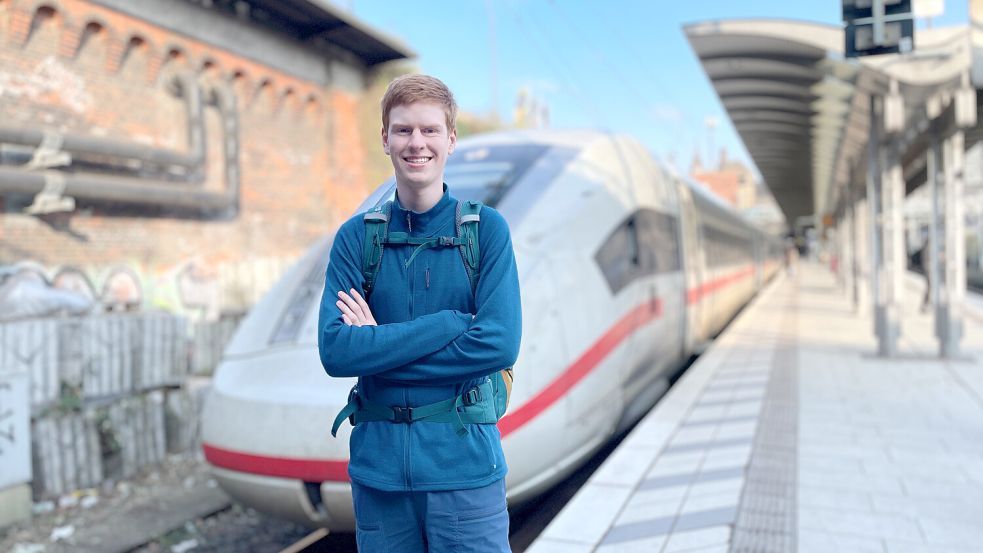 Immer unterwegs: Lasse Stolley lebt seit August 2022 im Zug. Foto: Lasse Stolley