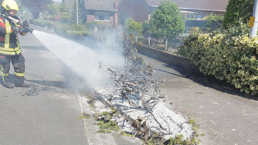 Die Feuerwehr konnte den Brand schnell unter Kontrolle bringen. Foto: Wolters