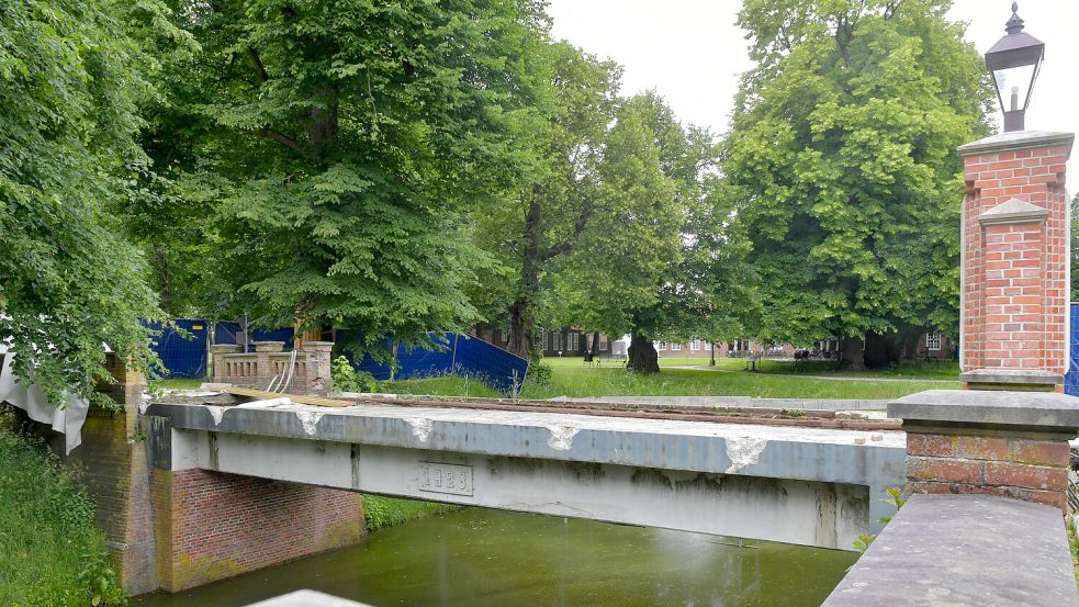 An der Brücke zur Evenburg wird derzeit nicht gearbeitet. Foto: Ortgies