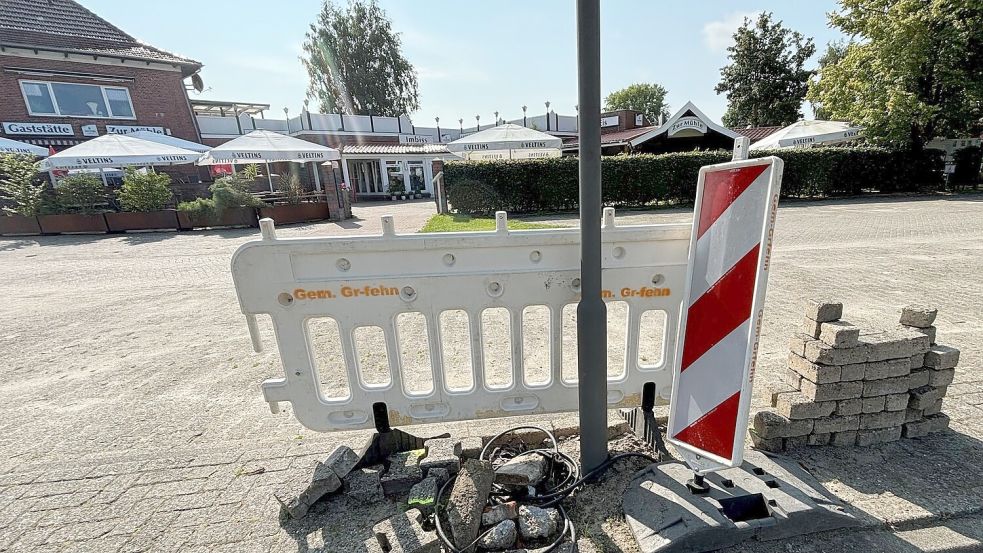 Am Timmeler Hafen werden technische Voraussetzungen für neue Parkplätze geschaffen. Fotos: Boschbach