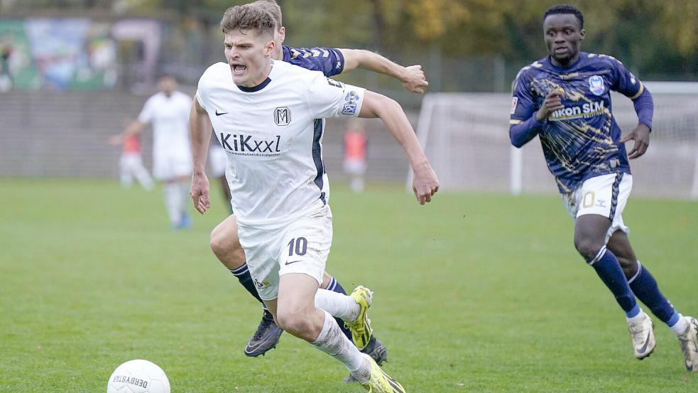 Marek Janssen siegte mit Meppen zuletzt in Flensburg 4:1. Foto: Imago