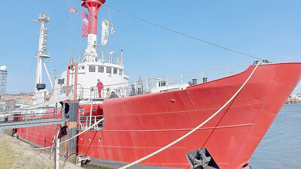 Eine Bundesförderung biete eine einmalige Chance, das Feuerschiff „Borkumriff“ zu sanieren, sagte Bürgermeister Jürgen Akkermann. Foto: Archiv/Ferber