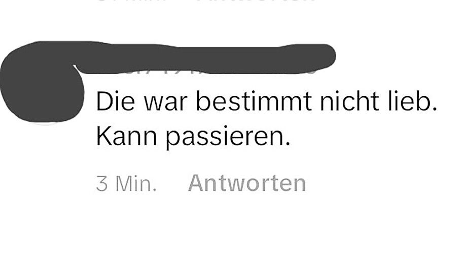 "Die war bestimmt nicht lieb", schreibt ein Nutzer bei TikTok. Screenshot: TikTok/Martens